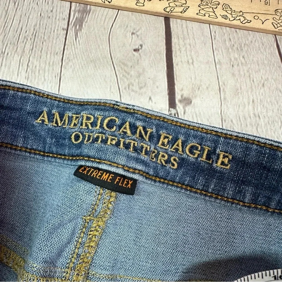 american eagle extreme flex mens jeans light wash sz 28x28" original boot - Picture 5 of 10